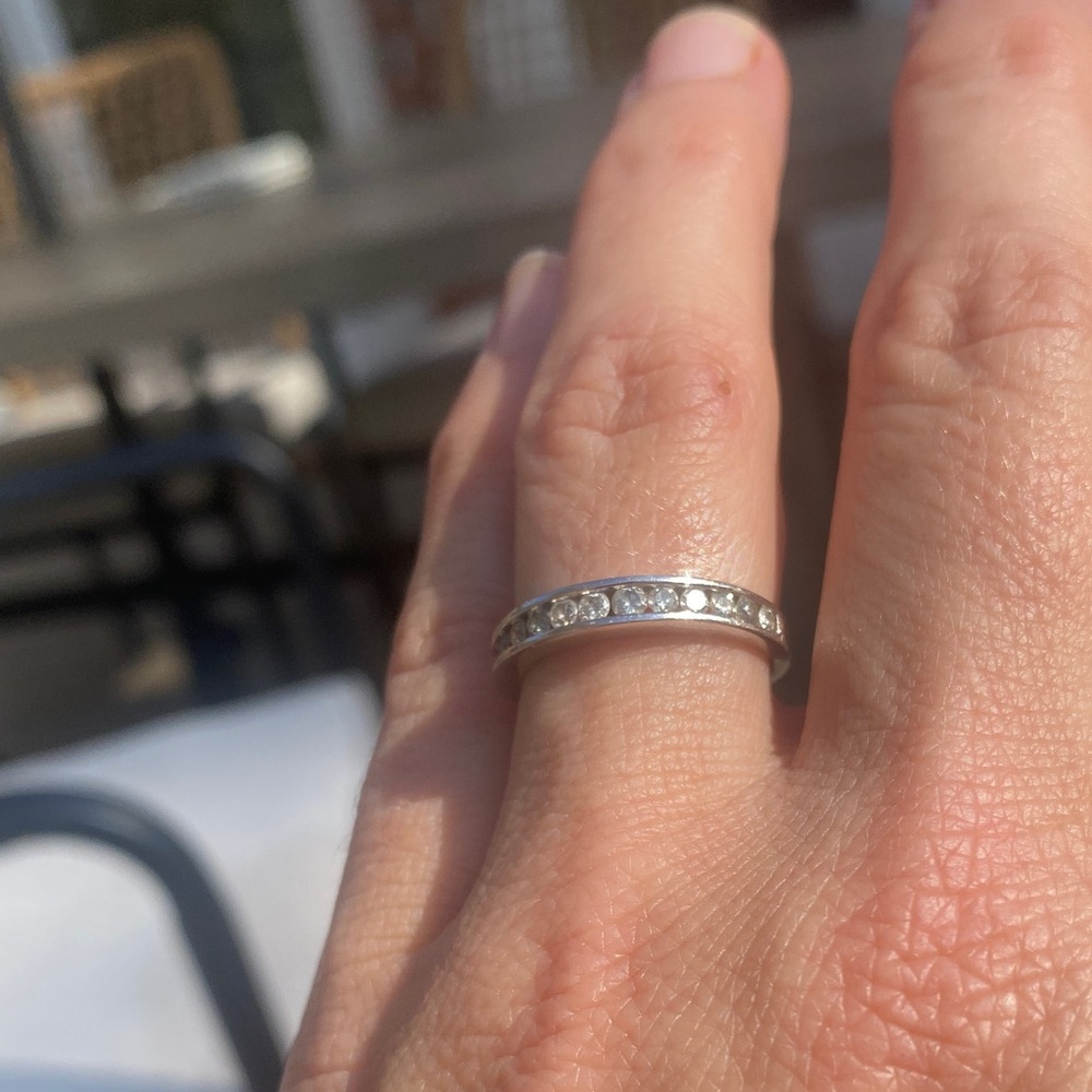 Forever Bride 10 KT white gold 1/2 CTTW diamond Channel Set diamond Ring ๐ - Picture 7 of 13